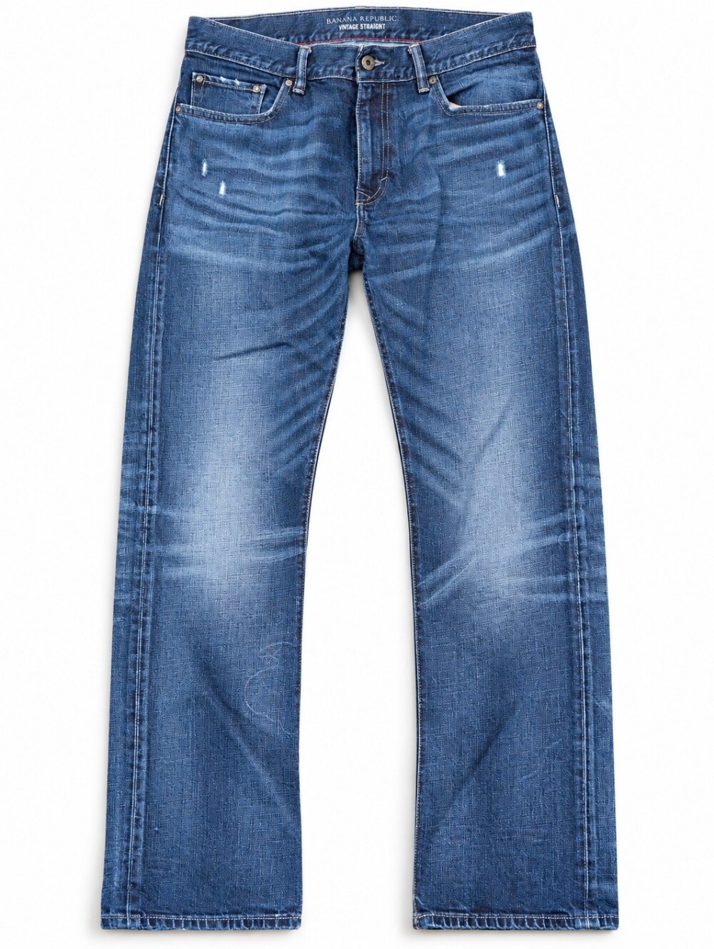 Banana Republic Vintage Straight Jeans Men's 33x30 Blue Distressed Denim